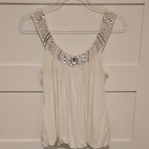 BEBE Vintage Y2K Top with open back & bubble hem